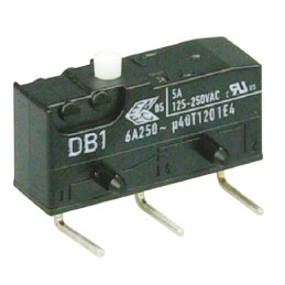 10 pcs - DB1C-D2AA ZF Button Micro Switch, Through Hole Terminal, 6 A @ 250 V ac, SPDT