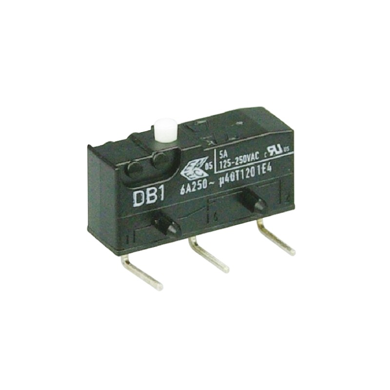 10 pcs - DB1C-D2AA ZF Button Micro Switch, Through Hole Terminal, 6 A @ 250 V ac, SPDT