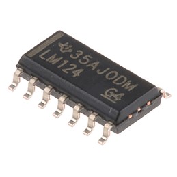 50 pcs - LM124DR LM124DR Texas Instruments, Op Amp, 1.2MHz, 5 - 28 V, 14-Pin SOIC