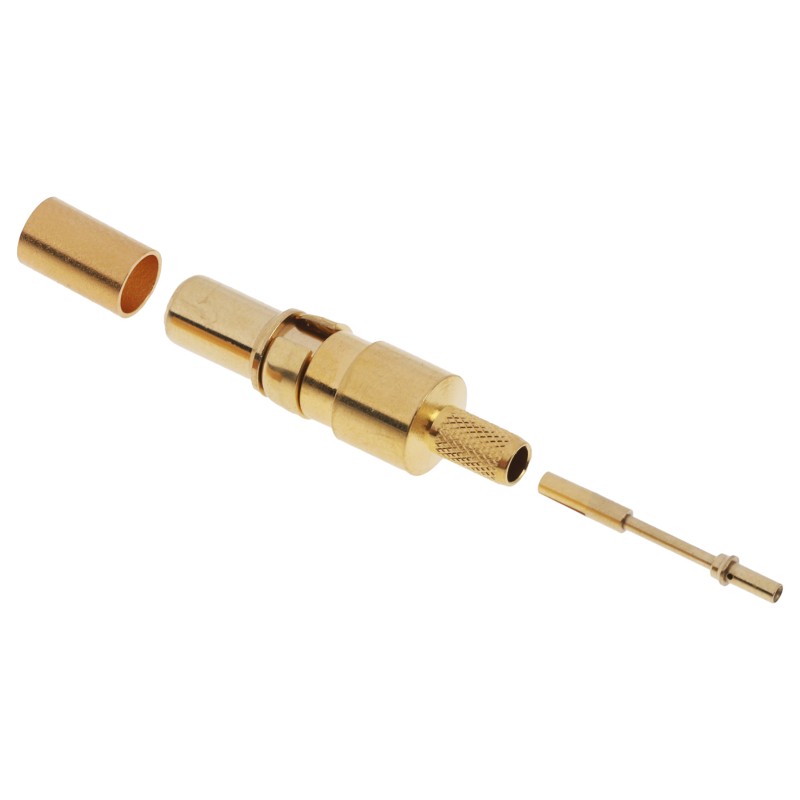 1 pcs - FCT, FMS Series, Male Crimp D-Sub Connector Coaxial Contact, Gold over Nickel Pin