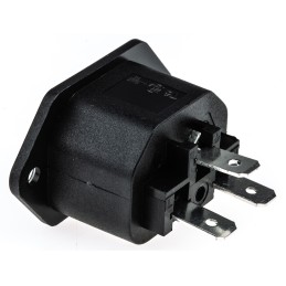 1 pcs - Bulgin C13 Panel Mount IEC Connector Socket, 10A, 250 V