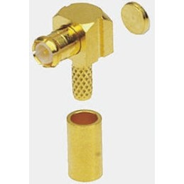 1 pcs - Radiall, Plug Cable Mount MCX Connector, 50Ω, Crimp Termination, Right Angle Body