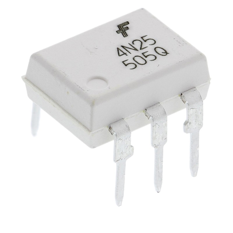 50 pcs - 4N25M onsemi, 4N25M DC Input Transistor Output Optocoupler, Through Hole, 6-Pin DIP-W