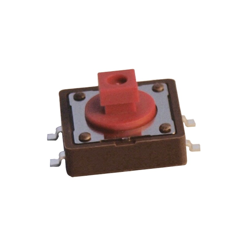 120 pcs - DTSM24RV Red Cap Tactile Switch, SPST 50 mA @ 12 V dc 4.3mm Surface Mount