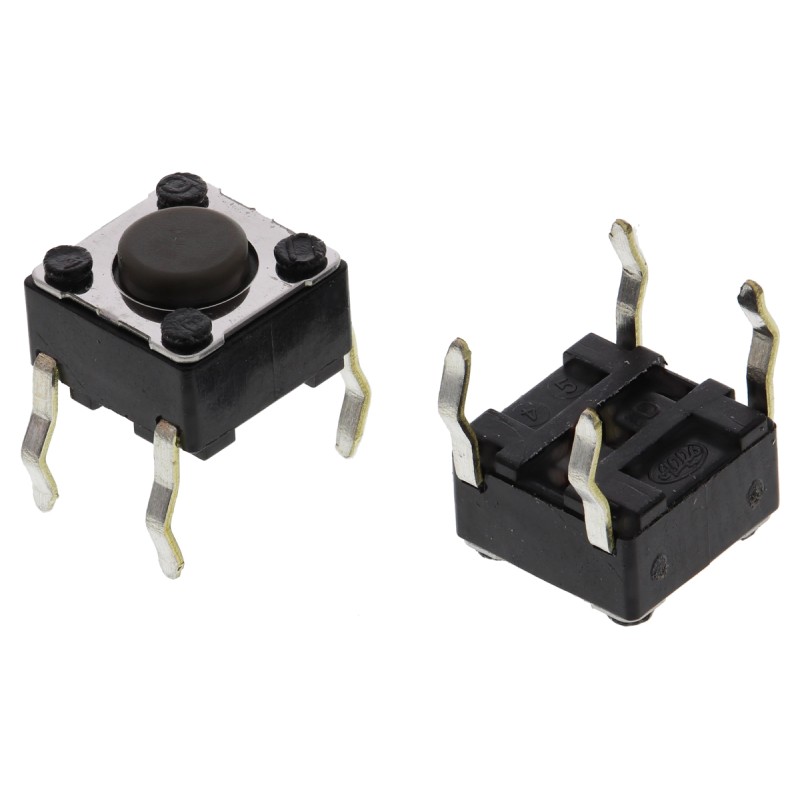 100 pcs - SKHHALA010 Grey Stem Tactile Switch, SPST 50 mA @ 12 V dc 4.3mm Surface Mount