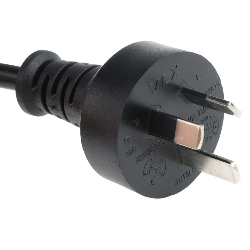 1 pcs - RS PRO Unterminated Type I Australian Plug Power Cord, 2.5m