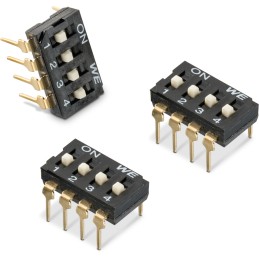 20 pcs - 418127270904 Wurth Elektronik 1 Way Through Hole DIP Switch SPST, Raised Actuator