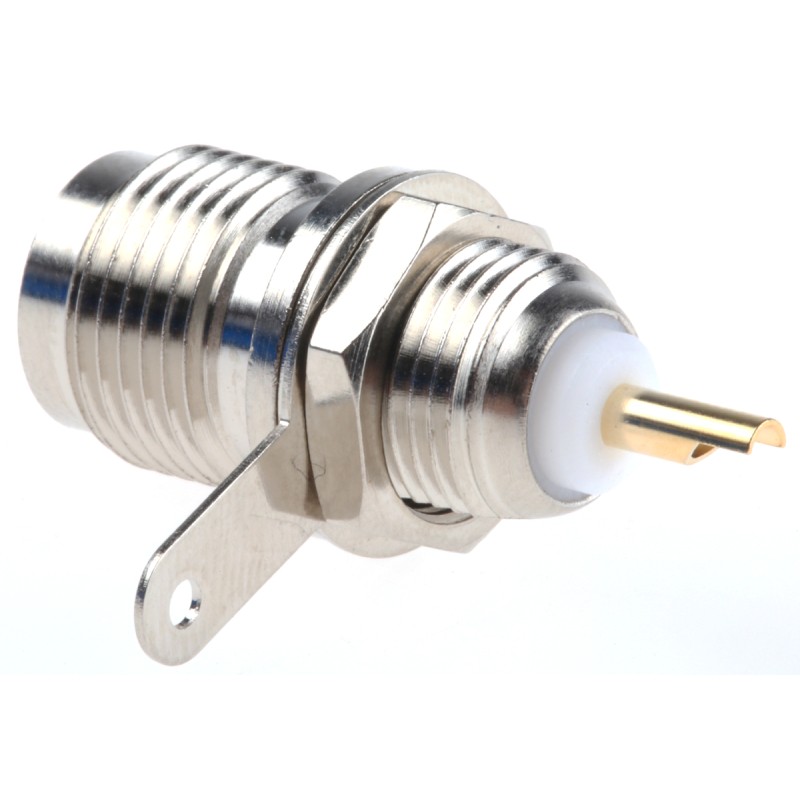 1 pcs - RS PRO, jack Bulkhead Mount TNC Connector, 50Ω, Solder Termination, Straight Body