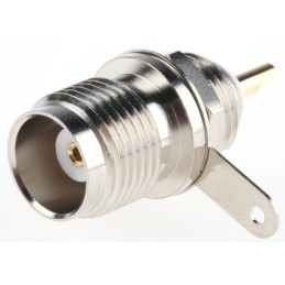 1 pcs - RS PRO, jack Bulkhead Mount TNC Connector, 50Ω, Solder Termination, Straight Body