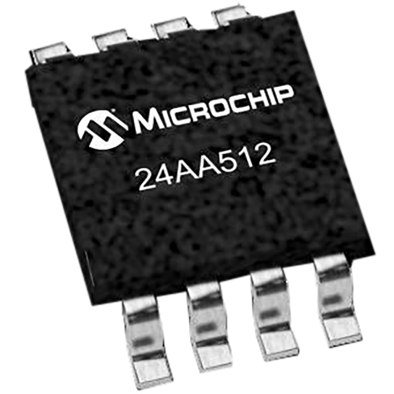 10 pcs - 24AA512-I/SN Microchip 24AA512-I/SN, 512kbit Serial EEPROM Memory, 900ns 8-Pin SOIC Serial-I2C