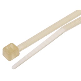 1 Bag of 100 - RS PRO Cable Tie, Heat Stabilised, 142mm x 2.5 mm, Natural Nylon, Pk-100