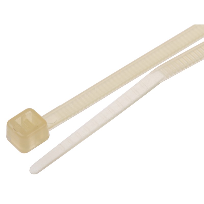 1 Bag of 100 - RS PRO Cable Tie, Heat Stabilised, 142mm x 2.5 mm, Natural Nylon, Pk-100