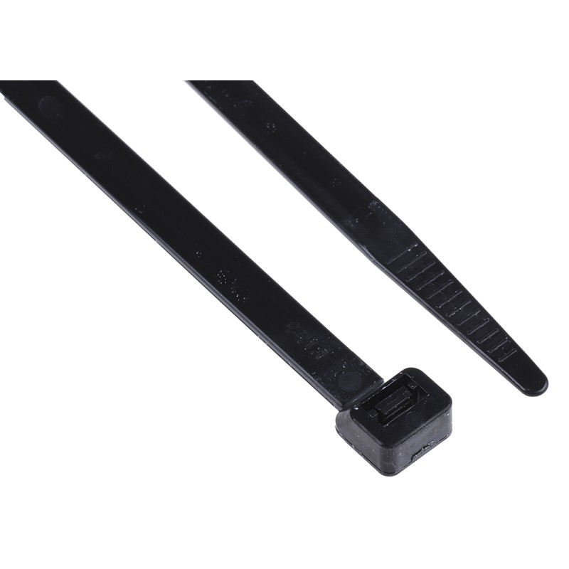 1 Bag of 100 - RS PRO Cable Tie, 300mm x 7.6 mm, Black Nylon, Pk-100