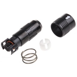 1 pcs - Hirose Circular Connector, 12 Contacts, Cable Mount, Miniature Connector, Plug, Female, IP67, IP68, HR30 Series