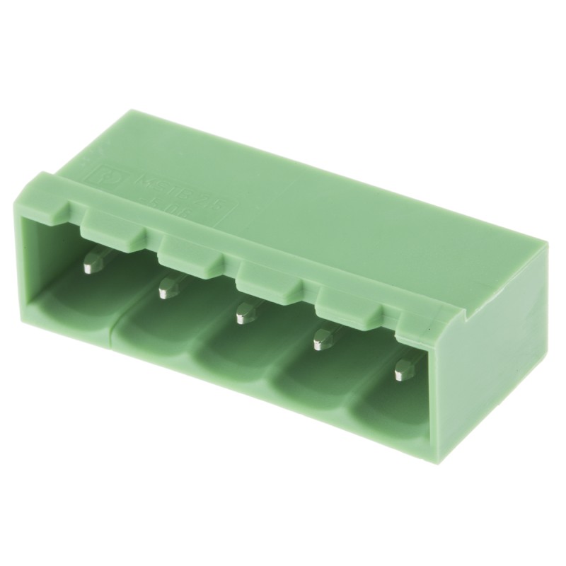 5 pcs - Phoenix Contact 5.08mm Pitch 5 Way Pluggable Terminal Block, Header, Solder Termination