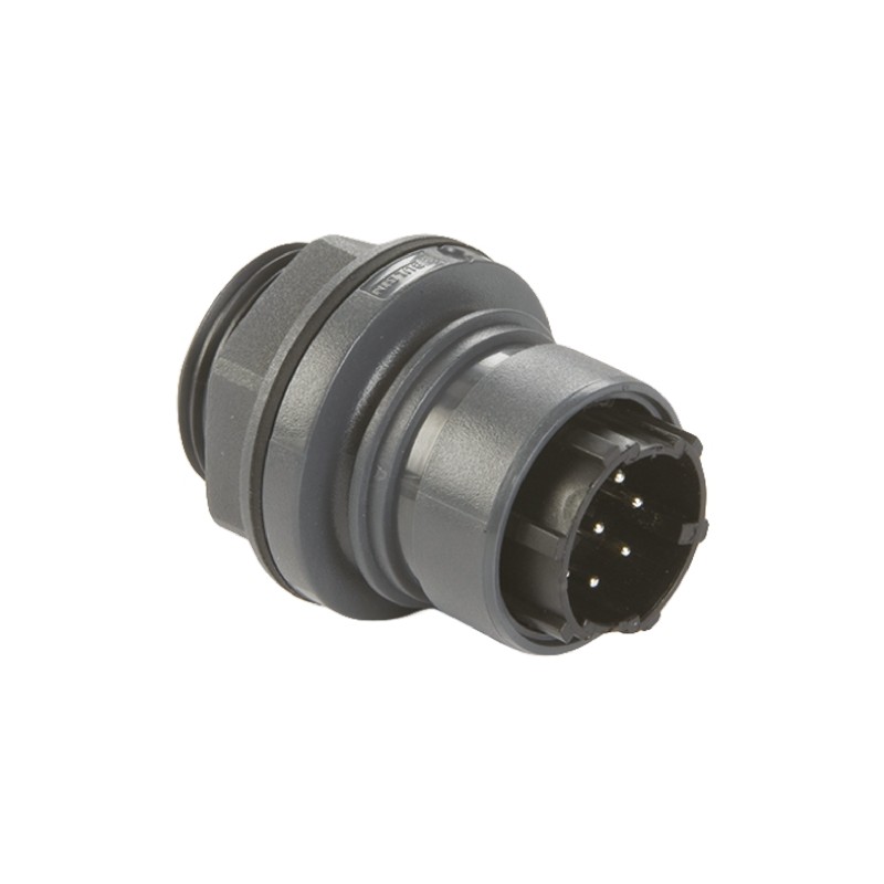 1 pcs - Bulgin Circular Connector, 8 Contacts, Front Mount, Plug, Male, IP66, IP68, IP69K, Buccaneer 6000 Series