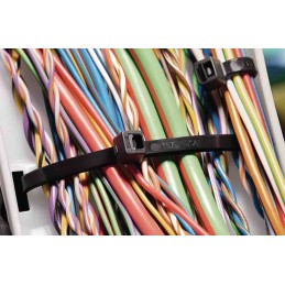 1 Bag of 100 - HellermannTyton Cable Tie, 390mm x 4.6 mm, Black Polyamide 6.6 (PA66), Pk-100