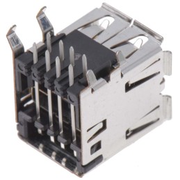 5 pcs - TE Connectivity Right Angle, PCB Mount, Through Hole, Socket Type A 2.0 USB Connector