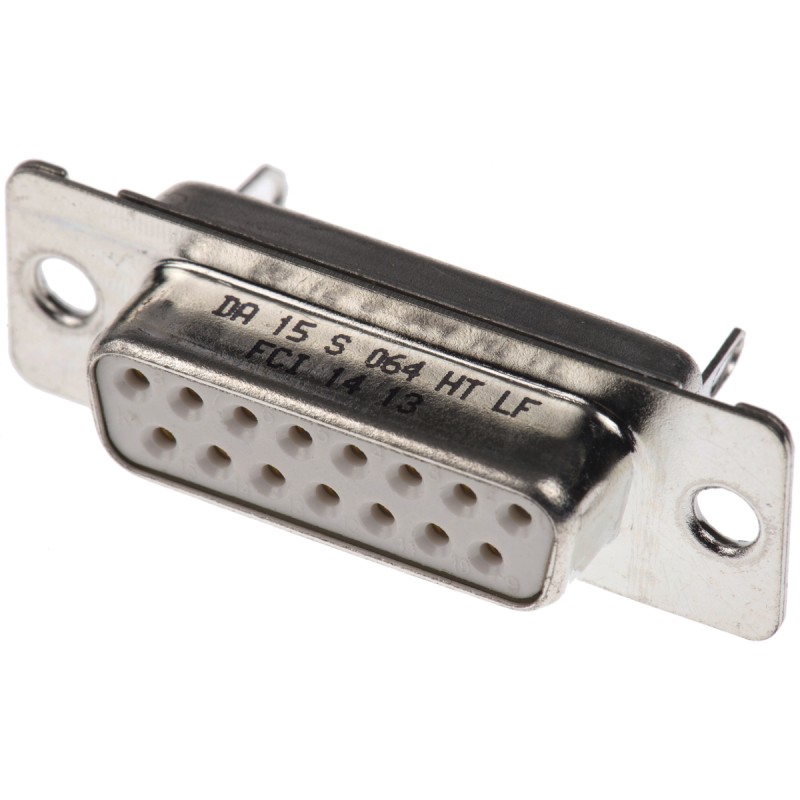 1 pcs - Amphenol FCI 15 Way Panel Mount D-sub Connector Socket, 2.74mm Pitch