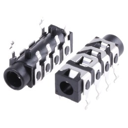 5 pcs - RS PRO Jack Connector 3.5 mm PCB Mount Composite Video Socket, 4Pole