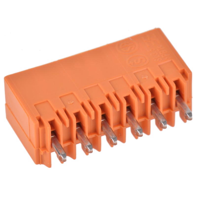 5 pcs - Weidmuller 3.5mm Pitch 6 Way Pluggable Terminal Block, Header, Through Hole, Solder Termination