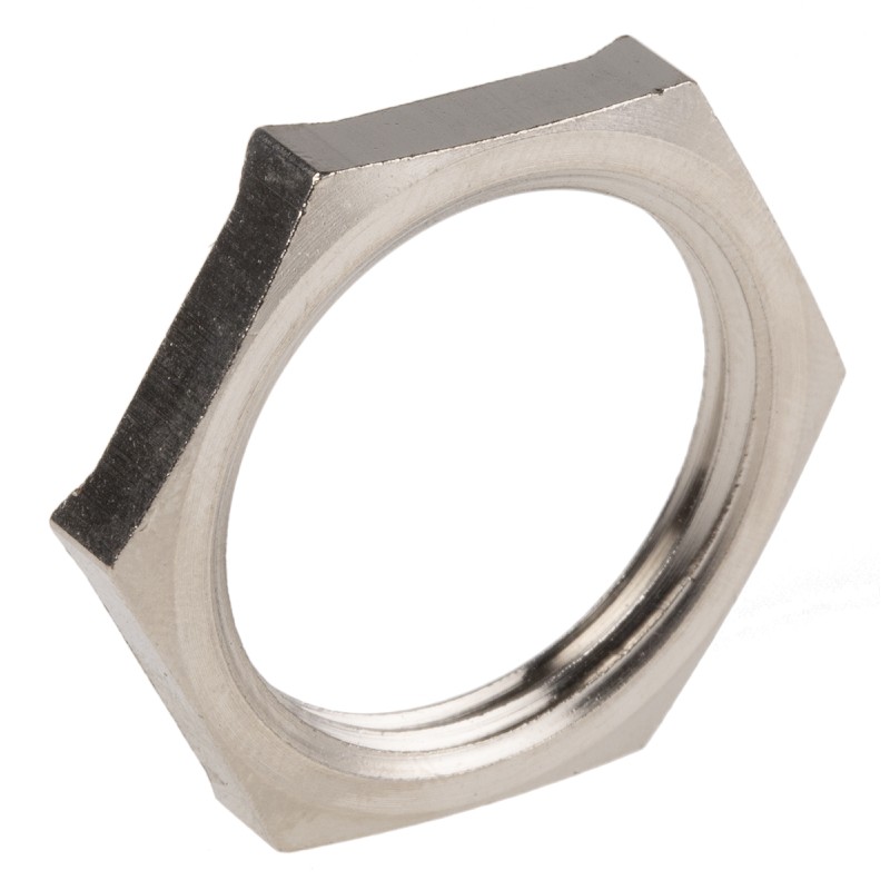 5 pcs - Lapp Silver Nickel Plated Brass Cable Gland Locknut, M25 Thread