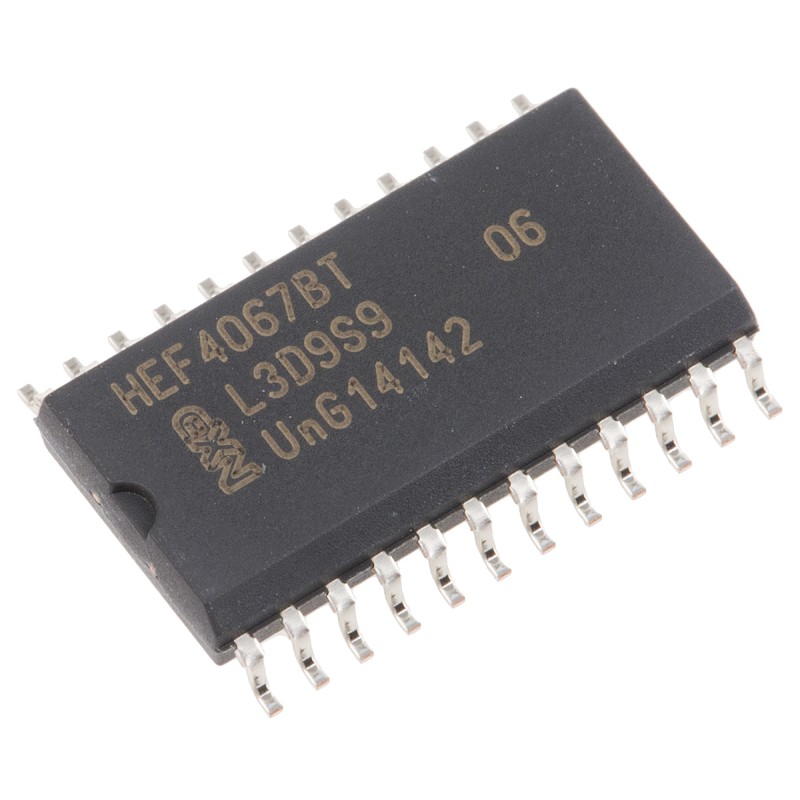 10 pcs - HEF4067BT,652 Nexperia HEF4067BT,652 Multiplexer/Demultiplexer Single 16:1 5 V, 9 V, 12 V, 24-Pin SOIC