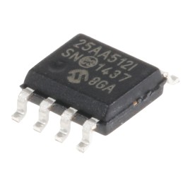 10 pcs - 25AA512-I/SN Microchip 25AA512-I/SN, 512kbit Serial EEPROM Memory, 250ns 8-Pin SOIC Serial-SPI