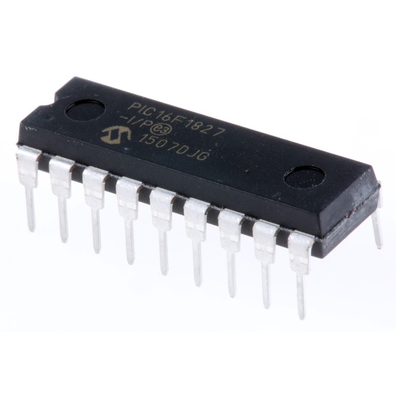 10 pcs - PIC16F1827-I/P Microchip PIC16F1827-I/P, 8bit PIC Microcontroller, PIC16F, 32MHz, 4K x 14 words, 256 B Flash, 18-Pin PD