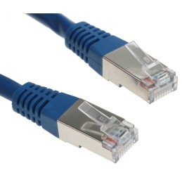 1 pcs - Decelect Cat5 Male RJ45 to Male RJ45 Ethernet Cable, F/UTP, Blue PVC Sheath, 0.5m