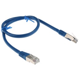 1 pcs - Decelect Cat5 Male RJ45 to Male RJ45 Ethernet Cable, F/UTP, Blue PVC Sheath, 0.5m