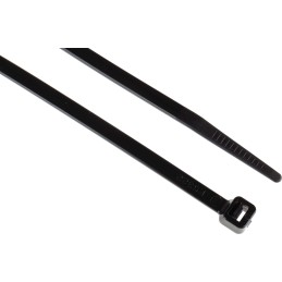 1 Bag of 100 - RS PRO Cable Tie, 203mm x 4.6 mm, Black Nylon, Pk-100