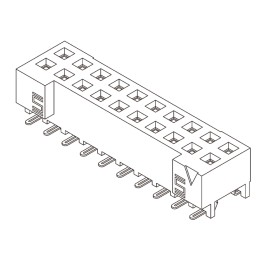 1 pcs - Samtec S2M Series Straight Surface Mount PCB Socket, 50-Contact, 2-Row, 2mm Pitch, Solder Termination