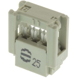 1 pcs - Harting 6-Way IDC Connector Socket for Cable Mount, 2-Row
