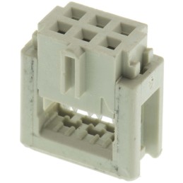 1 pcs - Harting 6-Way IDC Connector Socket for Cable Mount, 2-Row