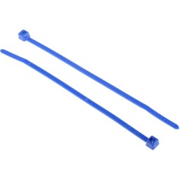 1 Bag of 100 - HellermannTyton Cable Tie, 100mm x 2.5 mm, Blue Polyamide 6.6 (PA66), Pk-100