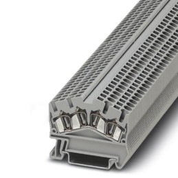 5 pcs - Phoenix Contact STS 2.5-QUATTRO Series Grey DIN Rail Terminal Block, Single-Level, Spring Clamp Termination