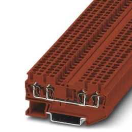 5 pcs - Phoenix Contact ST 2.5-QUATTRO RD Series Red DIN Rail Terminal Block, Single-Level, Spring Clamp Termination