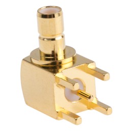 1 pcs - Amphenol, jack Through Hole SMB Connector, 50Ω, Solder Termination, Right Angle Body