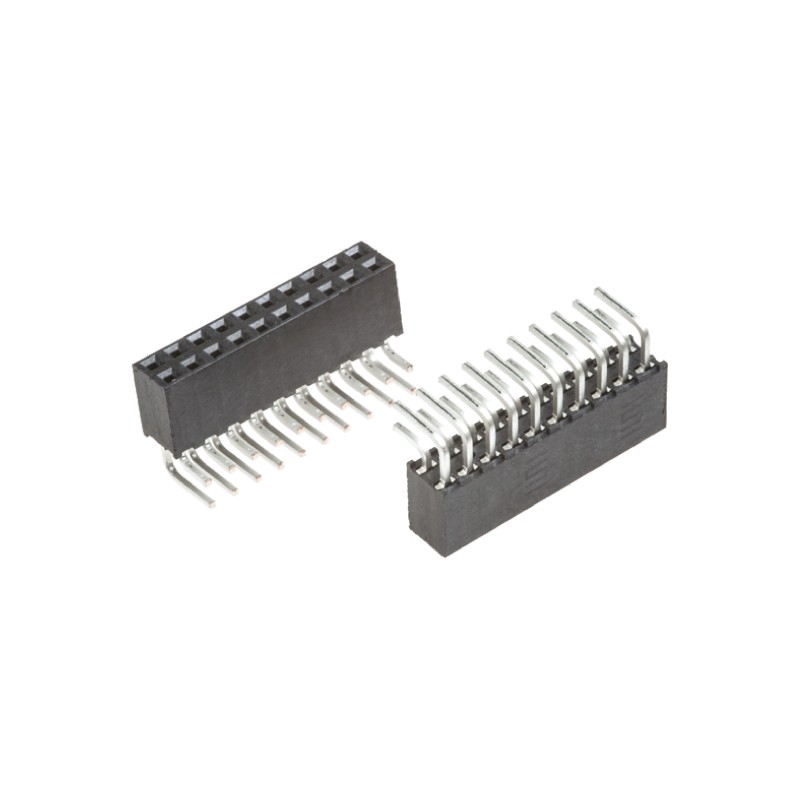 1 pcs - Samtec SQT Series Right Angle Through Hole Mount PCB Socket, 20-Contact, 2-Row, 2mm Pitch, Solder Termination