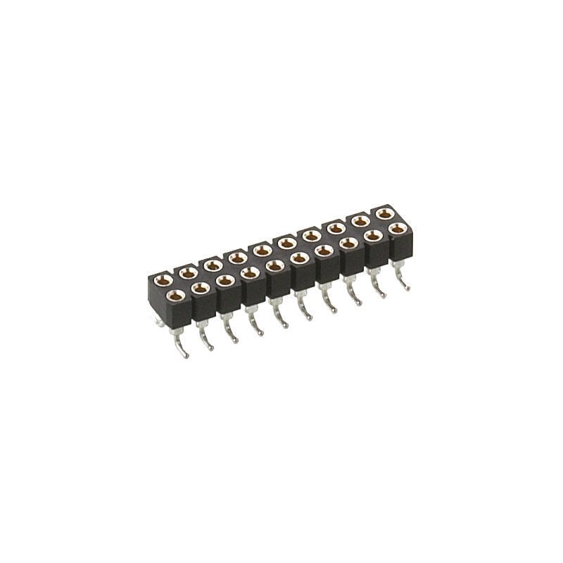 5 pcs - Preci-Dip 803 Series Right Angle Surface Mount PCB Socket, 6-Contact, 2-Row, 2.54mm Pitch, Solder Termination