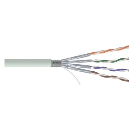 1 Reel of 100 M - RS PRO Cat6a Ethernet Cable, SF/FTP, Grey PVC Sheath, 100m