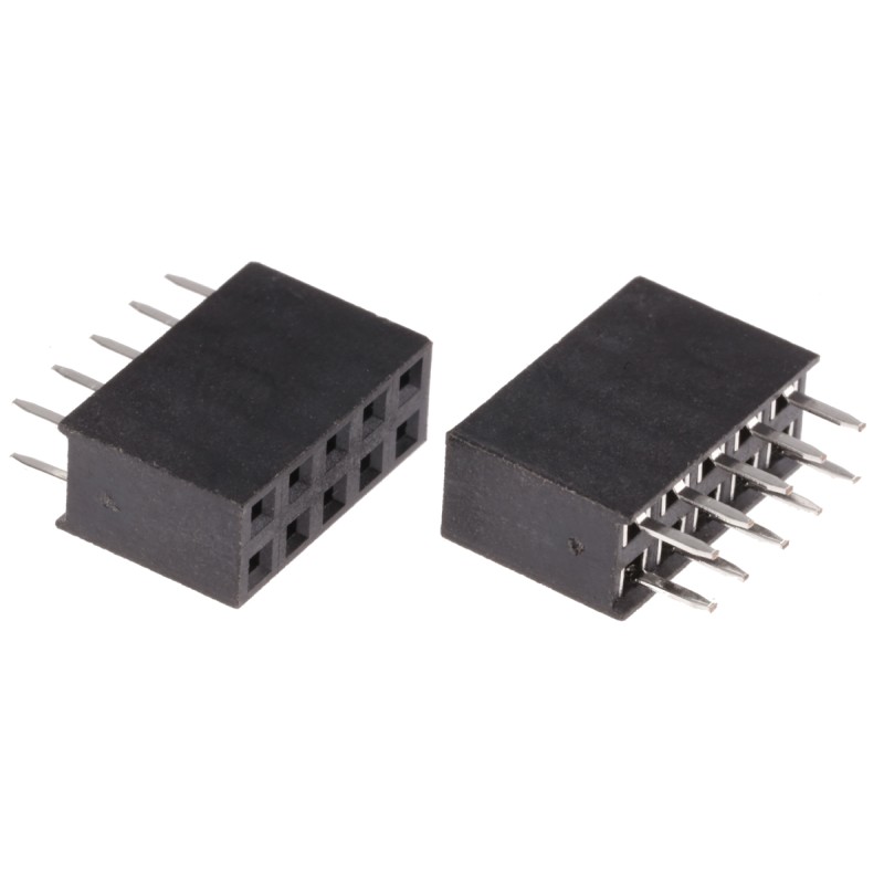 5 pcs - HARWIN Straight Through Hole Mount PCB Socket, 10-Contact, 2-Row, 2.54mm Pitch, Solder Termination