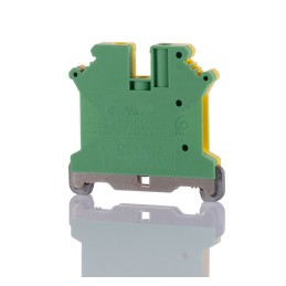 1 pcs - Phoenix Contact USLKG 5-1 Series Green, Yellow Feed Through Terminal Block, 0.2 - 6mm², Single-Level, Screw