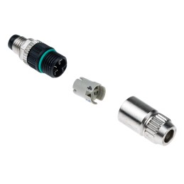 1 pcs - HARTING, HARAX 3 Pole M8, Standard Din Plug, Screw On, Male, Panel Mount