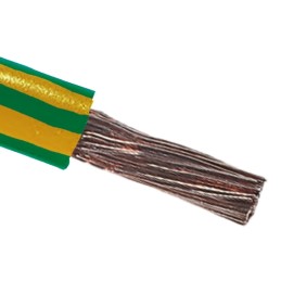 1 Reel of 100 M - RS PRO Green/Yellow 25 mm² Hook Up Wire, 4 AWG, 196/0.4 mm, 100m, PVC Insulation