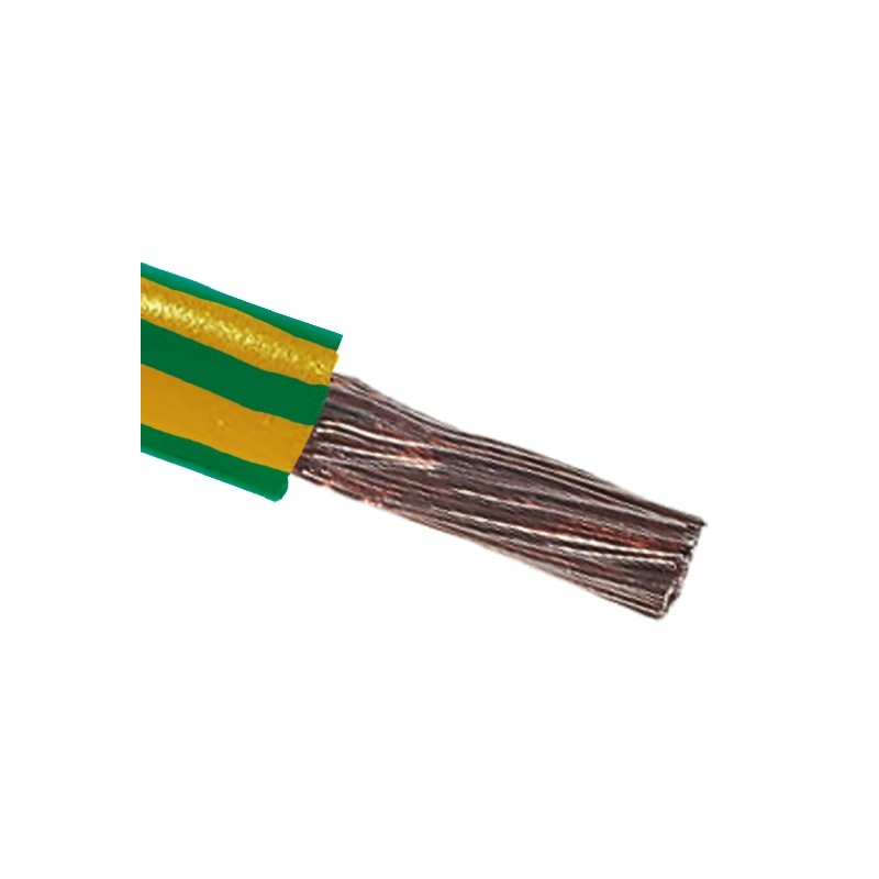 1 Reel of 100 M - RS PRO Green/Yellow 25 mm² Hook Up Wire, 4 AWG, 196/0.4 mm, 100m, PVC Insulation