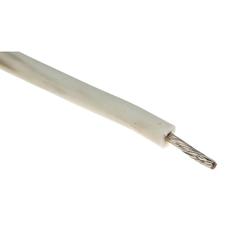 1 Reel of 30 M - Alpha Wire Premium Series White 2.1 mm² Hook Up Wire, 14 AWG, 41/0.25 mm, 30m, Silicone Rubber Insulation