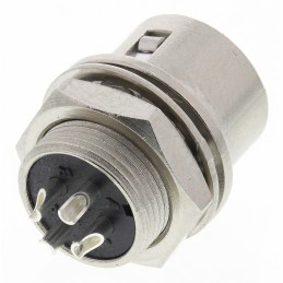 1 pcs - Hirose Circular Connector, 4 Contacts, Panel Mount, Miniature Connector, Plug, Male, HR10 Series