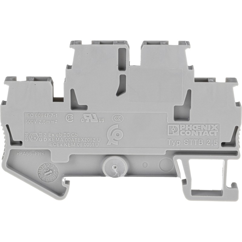 5 pcs - Phoenix Contact STTB 2.5 Series Grey Double Level Terminal Block, 0.08 - 4mm², Double-Level, Spring Clamp